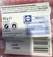 Mängden socker i Prosciutto Alta