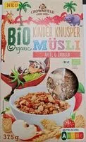 Mängden socker i Bio Kinder Knusper Müsli Apfel & Erdbeer