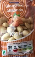 Mängden socker i Blanched almonds