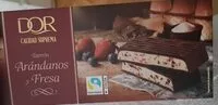 Mängden socker i Turrón arándanos y fresa