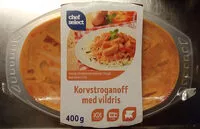 Mängden socker i Chef Select Korvstroganoff med vildris