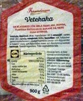 Mängden socker i Vetekaka