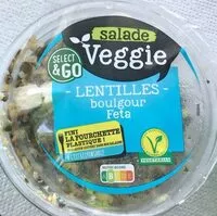 Mängden socker i Salade Veggie Lentilles-boulgour Feta