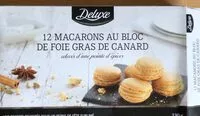 Mängden socker i 12 MACARONS AU BLOC DE FOIE GRAS DE CANARD