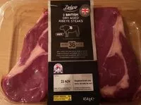 Mängden socker i Deluxe 2 British Dry Aged Ribeye Steaks