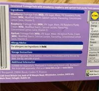 Mängden socker i Fruit tubes : fraise, framboise, abricot