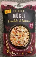 Mängden socker i Premium-Müsli - Früchte & Nüsse