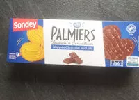 Mängden socker i Palmiers feuilletés & croustillants nappés chocolat au lait