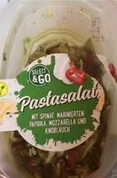 Mängden socker i Pastasalat mit Spinat, marinierter Paprika, Mozzarella und Knoblauch