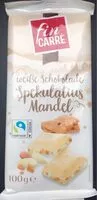 Mängden socker i Weiße schokolade spekulatius mandel