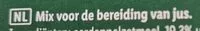 Mängden socker i Mix voor bereiding van jus