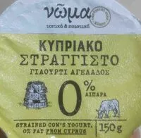 Mängden socker i Strained yoghurt 0% fat