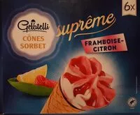 Mängden socker i Cônes sorbet suprême citron-framboise
