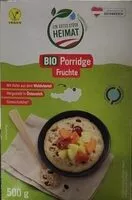 Mängden socker i Bio Porridge Früchte