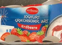 Mängden socker i Joghurt griechischer Art mit Erbeeren