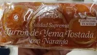Mängden socker i Turrón de yema tostada con naranja