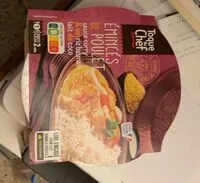 Mängden socker i Émincés de poulet sauce curry et son riz basmati lait de coco