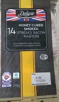 Mängden socker i Smoked honey cured streaky bacon rashers