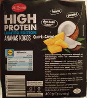 Mängden socker i Quark-Creme Ananas Kokos