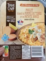 Mängden socker i Poulet ecrasé de pomme de terre et de patate douce