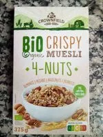Mängden socker i Bio crispy organic muesli 4-nuts