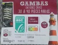 Mängden socker i Gambas entières crues