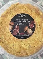 Mängden socker i Tortilla de patatas, jamón ibérico y boletus