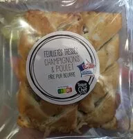 Mängden socker i Feuilletés tressés champignons & poulet