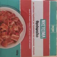 Mängden socker i Squid in tomato sauce, with green and red pepper