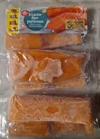 Mängden socker i 5 Lachsfilet-portionen ohne Haut, tiefgefroren