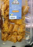 Mängden socker i Brochettes de haut de cuisse de poulet saveur tropicale