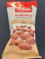 Mängden socker i Almonds roasted and slated