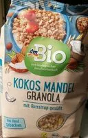 Mängden socker i Dm bio Kokos Mandel Granola