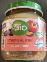 Mängden socker i Trockenpfaume in apfel