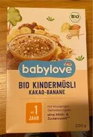 Mängden socker i bio kindermüsli kakao banane