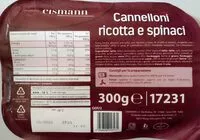 Mängden socker i Cannelloni ricotta e spinaci