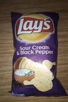 Mängden socker i Lays Kartoffelchips Sour Cream & Black Pepper
