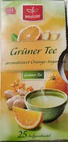 Mängden socker i Grüner Tee aromatisiert Orange-Ingwer