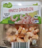 Mängden socker i Bio-Partygarnelen, geschält und gekocht