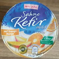 Mängden socker i Sahne-Kefir auf Orange/Mango