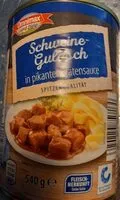 Mängden socker i Fleisch Schweinegulasch in Bratensauce