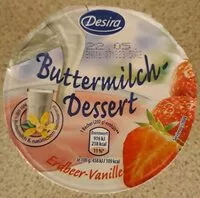Mängden socker i Buttermilch-Dessert Erdbeer-Vanille