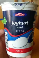 Mängden socker i Joghurt mild 3,5% Fett