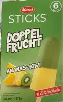 Mängden socker i Doppelfrucht Sticks - Ananas-Kiwi