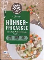 Mängden socker i ALDI SPEISEZEIT Hühner-Frikassee Mit zarter, bunter Gemüseeinlage Aus der Tiefkühlung 2.29 450-g-Packung kg = 5.09