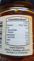 Mängden socker i Aufstrich nach Bruschetta Art