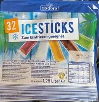 Mängden socker i 32 Icesticks zum Einfrieren