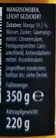 Mängden socker i Mango in Scheiben, leicht gezuckert
