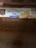 Mängden socker i Müsli Duo Chia Heidelbeere