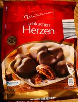 Mängden socker i Gefüllte Lebkuchenherzen - Zartbitterschokolade